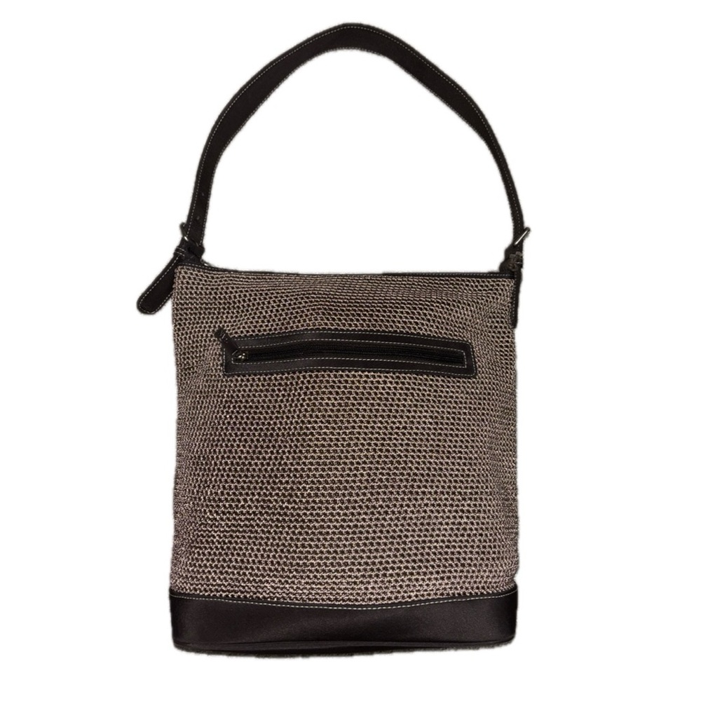 The Sak Brown Crochet & Leather Small Purse Handbag